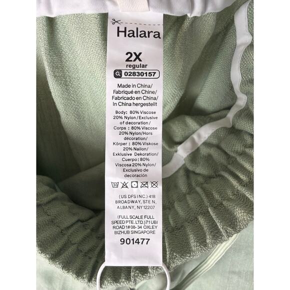 NWT Halara Wide Leg Flowy Linen-Feel Pants Size 2X Light Green - Picture 6 of 7
